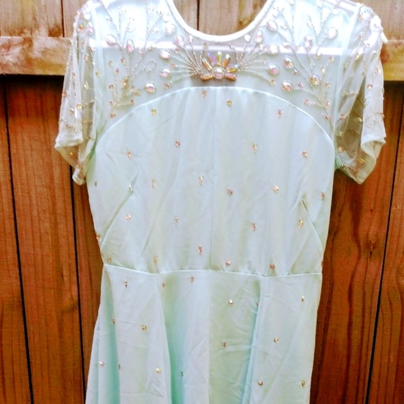 Frock & Frill Fancy Sea Foam Long Dress Size 14.New With Tags. - Picture 6 of 9